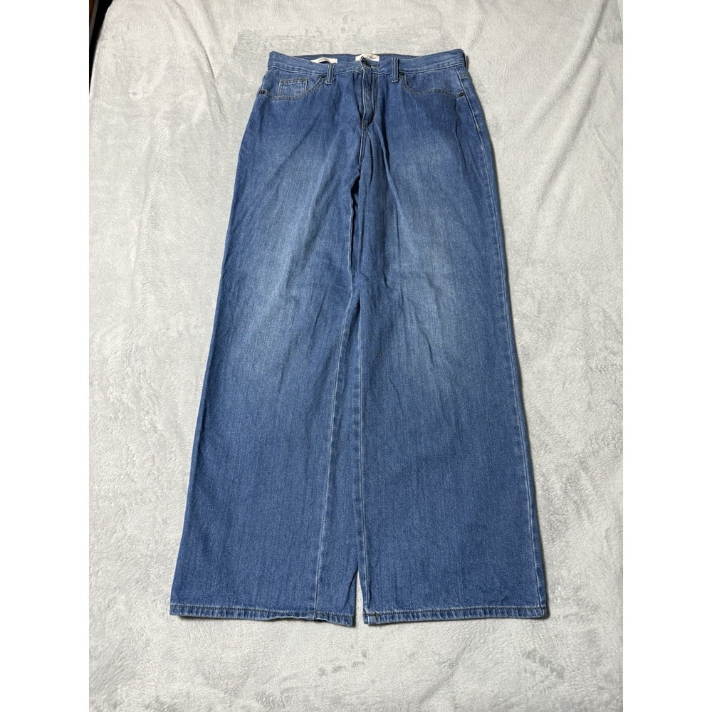 Universal Thread Jeans Womens 10 Blue Denim Wide Leg Relaxed Fit 31x31